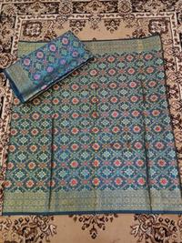 Gambar songket khas palembang ATBM set hijau kombinasi dari Songket VR Textile undefined 3 Tokopedia