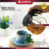 Gambar SUBRON Teapot Glass Teko Kaca Teh Saringan Stainless 900 ml 1100ml - 1100 ml dari SUBRON KITCHENWARE undefined 3 Tokopedia