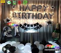 Gambar Paket Dekorasi Ultah Mewah Hitam Putih Balon Gold dari Pelangi Party Karawang undefined 1 Tokopedia