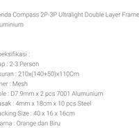 Gambar tenda camping compass 2p ultralight frame alloy original dari Store Adventure Malang undefined 5 Tokopedia