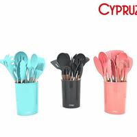 Gambar cypruz spatula set silicone gagang kayu/spatula set cypruz - Dark Grey dari serbaada rezky undefined 1 Tokopedia