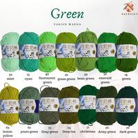 Gambar Benang Rajut Katun Milk Cotton - Varian Warna Hijau 1 - 26 Army Green dari Ngerajut undefined 5 Tokopedia