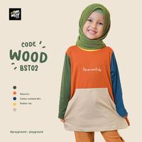 Gambar Baju kaos Atasan tunik anak perempuan Remaja Cewek Lengan Panjang-BST - Wood, M dari Hilal Bilal Store undefined 4 Tokopedia
