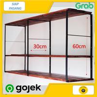Gambar TIG Rak susun lebar besi dan kayu serbaguna / rak dinding serbaguna - - 30x60cm dari playwoodjakarta undefined 2 Tokopedia