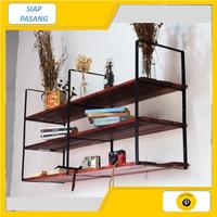 Gambar TIG Rak susun lebar besi dan kayu serbaguna / rak dinding serbaguna - - 30x60cm dari playwoodjakarta undefined 1 Tokopedia