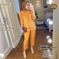 Gambar ADELLA SETELAN ONE SET SETELAN SETCEL CELANA TUNIK CASUAL POLOS HQ - White dari Icon Fashion Solo undefined 5 Tokopedia