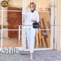 Gambar ADELLA SETELAN ONE SET SETELAN SETCEL CELANA TUNIK CASUAL POLOS HQ - White dari Icon Fashion Solo undefined 4 Tokopedia