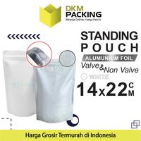 Gambar Standing Pouch 14x22cm White Full Metalize Foil Ziplock Plastik Klip - Sp Valve dari dkm packing undefined 3 Tokopedia