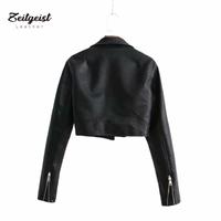 Gambar Jaket Crop Top Kulit PU Original Zeitgeist - Hitam, XL dari Zeitgeist Leather Store undefined 3 Tokopedia