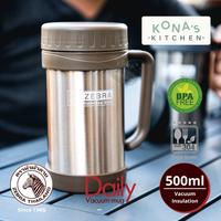 Gambar Zebra Vacuum Mug With Handle Daily 0,5 Lt / Mug Thermos Stainless - Abu-abu dari Kona's Kitchen undefined 2 Tokopedia
