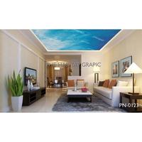 Gambar Wallpaper Sticker Plafon Atap Rumah Motif AWAN BIRU LANGIT - Stiker Vynill dari The habitat grapic undefined 2 Tokopedia