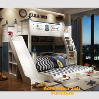 Gambar dipan tempat tidur anak tingkat rumah perosotan kekinian dari Adhi Putra Jati Furniture undefined 1 Tokopedia