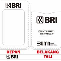 Gambar Gantungan Id Card Bank BRI Name Tag Kulit Asli Lanyard Kartu Bank BRI - Tan Camel dari JM leatherShop undefined 3 Tokopedia