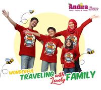 Gambar Andira - Baju Kaos Couple Family "Wonderfull Traveling" Merah Cotton - Anak Laki-Laki, 2 dari hikmawholesaler undefined 1 Tokopedia