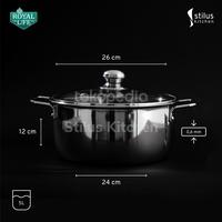 Gambar Royal Life Saucepot 24cm / Panci masak stainless/5.0ltr dari Stilus Kitchen undefined 3 Tokopedia