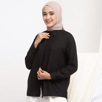 Gambar Aurel Kemeja Atasan Wanita Polos Basic Lengan Panjang Casual kekinian - Hitam, all size dari Dnaashop undefined 1 Tokopedia