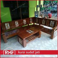 Gambar set kursi sudut minimalis kursi sudut jati murah set kursi tamu jati dari Raja Mebel Furniture undefined 3 Tokopedia