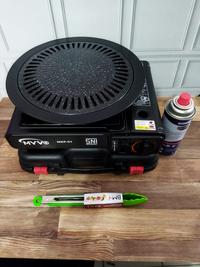Gambar Paket bbq kompor portable + grillpan + 1 tabung gas + Capitan - Welhome Hitam dari Go Orginal undefined 4 Tokopedia