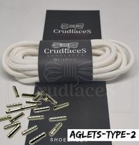 Gambar Tali Sepatu Bulat Putih Polyester Ujung Aglets Besi/metal Crudlaces - Tali Sepatu, 120 CM dari crudlaces undefined 4 Tokopedia