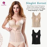 Gambar Chelyne Singlet / Atasan (L-3XL) Korset Rompi V2007 Peramping Perut - Coklat Skin, L dari Chelyne undefined 1 Tokopedia