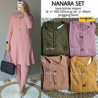 Gambar NANARA SET Matt Kaos Knit Rajut Import Premium, Celana Pinggang dari DKW Collection undefined 3 Tokopedia