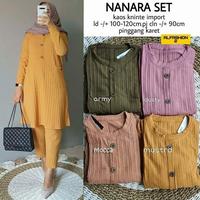 Gambar NANARA SET Matt Kaos Knit Rajut Import Premium, Celana Pinggang dari DKW Collection undefined 4 Tokopedia
