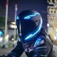Gambar Set Stiker Lampu Led Strip Helm Motor Safety Warning Malam Helmet tron - Biru Muda dari Lbagstoremall undefined 4 Tokopedia