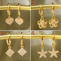 Gambar Anting jepit gantung emas asli kadar 700 70 16k love bunga segi star 1 - 3 dari tokogaruda888 undefined 1 Tokopedia