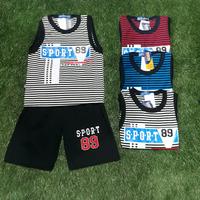Gambar Baju setelan singlet kaos stelan kutung salur anak laki katun terbaru - Motif AE no 10 dari charlesfashionbandung undefined 1 Tokopedia