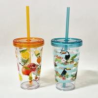 Gambar Herevin Tumbler acrylic gelas tutup akrilik 660 ml dengan sedotan - flaminggo dari Very Well undefined 2 Tokopedia