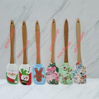 Gambar Cute Silicone spatula wooden handle / gagang kayu dengan gambar - white flower dari etc shopline undefined 1 Tokopedia