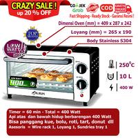 Gambar Oven Listrik Low Watt Kirin KBO-100M 10 L - 400 Watt dari Anesti Elektronik undefined 1 Tokopedia