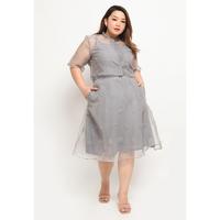 Gambar Xtramiles Plus Size Dress Elloise Pearl Grey dari xtramiles plus size fashion undefined 1 Tokopedia