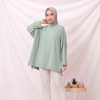 Gambar ATASAN BLOUSE WANITA BATWING JUMBO BIGSIZE BABYTERRY SPANDEX - 1780 - Kubus, 5L dari INVEE MODE undefined 4 Tokopedia