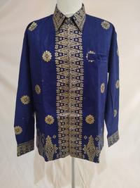 Gambar Baju Batik Songket Pria Motif Asanti Biru Gold | Single & Couple - Baju cowok, S dari Nyayu Songket undefined 3 Tokopedia