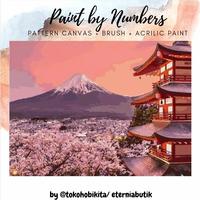Gambar painting by number canvas 50 x 40 cm cat akrilik - mount fuji sakura - tanpa frame dari Eternia.id undefined 1 Tokopedia