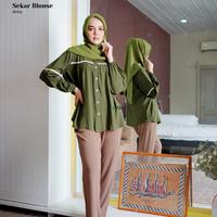 Gambar Sekar Blouse Defara - Army, Big size dari alyahijabprobolinggo undefined 3 Tokopedia