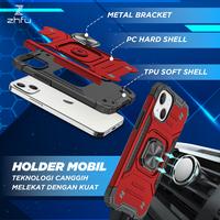 Gambar ZHFU RHINO IPHONE 13 CASE HYBRID CASING SOFT CASE ARMOR MAGNET STAND - Red Hawk, iP 13 dari Zhfu Indonesia undefined 4 Tokopedia