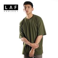 Gambar Kaos Polos Oversize Pria Kain Cotton Combed 24s Lembut Premium Tshirt Baju Distro Hijau Army LAF Project - S dari LAF Project undefined 4 Tokopedia