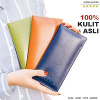 Gambar Dompet Tipis Wanita Panjang Kulit Asli Slim Wallet Cewek Kekinian - Cokelat dari Glorix undefined 1 Tokopedia