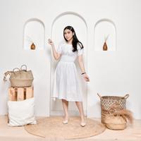 Gambar Dress Wanita Kerut kekinian Bali, Dress wanita polos, Leher V COD (DK0 - Hitam dari Souvenir bali grosir undefined 4 Tokopedia
