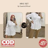 Gambar QB Hivu Shirt/Kemeja Putih Bahan Cotton Toyobo Premium Setelan Kerja Wanita Baju Oversize Unik Fake Blazer Busui friendly - Hivu Top, M dari QuentinOfficial undefined 1 Tokopedia