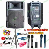 Gambar Speaker Portable Profesional Sound 3R 15 Inch 900 Watt 4 Mic Wireless dari Yoca Store undefined 1 Tokopedia