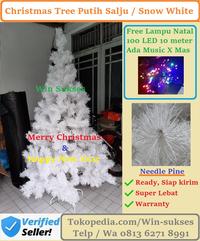 Gambar Pohon Natal 210 cm PUTIH SALJU / Pohon Natal 7 feet / Christmas Tree - With Accesories dari WinSejukBersama undefined 1 Tokopedia