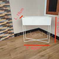 Gambar Rak standing pot bunga persegi panjang besi nako tinggi 70 cm - Putih, tinggi 60cm dari channa resin undefined 4 Tokopedia