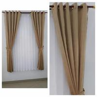 Gambar gorden gordyn hordeng jendela minimalis polos L 120 x T 230 - cream, L 120 x T 150 dari Central Curtains nusantara undefined 3 Tokopedia