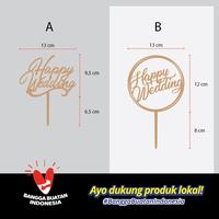 Gambar Cake Topper / Topper Kue - Happy Wedding - Hiasan Kue Pernikahan - Bening, A dari ARTKRILIK WORKSHOP undefined 2 Tokopedia