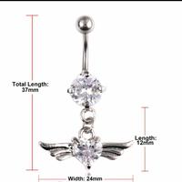 Gambar body piercing anting tindik perut pusar wings - Putih dari Rere Accesories undefined 2 Tokopedia