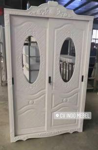 Gambar Lemari pakaian sliding klasik putih besi 2 pintu uk besar makassar dari INDO MEBEL MAKASSAR undefined 1 Tokopedia