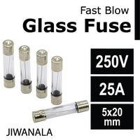 Gambar Sekring Kaca Glass Fuse 25A 250V 5x20mm Fast Blow dari JIWANALA undefined 1 Tokopedia